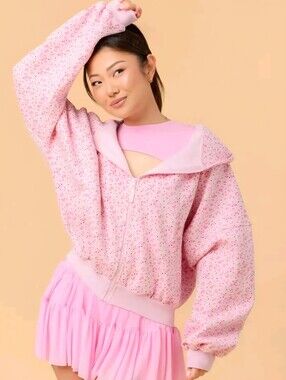 NWT Blogilates Women's Mommy & Me Marshmallow Full Zip Hooded Sweatshirt,  Pink